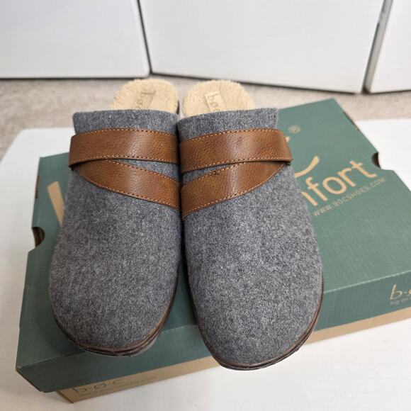 Born B.O.C. Mae Gray Wool Sherpa Lined Clogs Size 9 NWOT - Picture 4 of 12